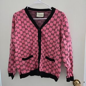 Pink and Black Women's Cardigan